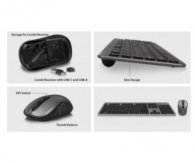 TECLADO+MOUSE EWENT WIRELESS RECEIVER TYPE C+A