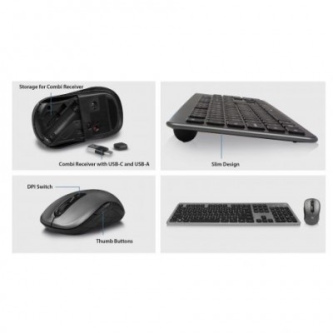 TECLADO+MOUSE EWENT WIRELESS RECEIVER TYPE C+A