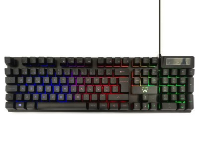 TECLADO EWENT GAMING ILUMINADO USB PRETO